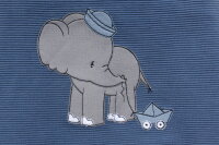 Latzhose Rib Jersey Elefant mit Schiffchen Gr.80/86