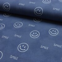 Baumwolljersey Smiley Blau